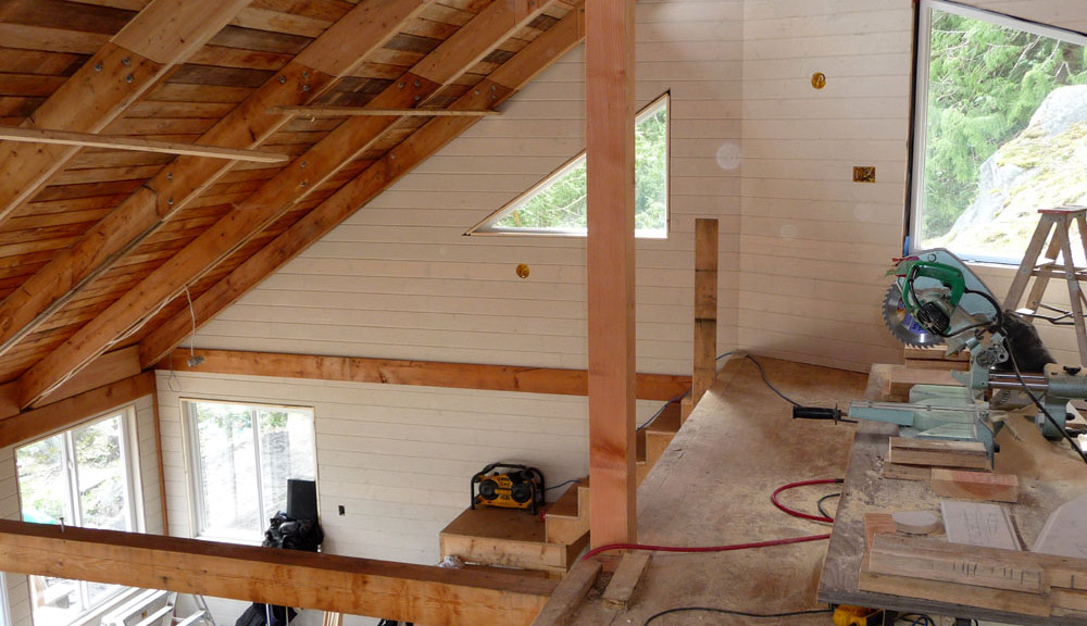 Renovations in progress on the interior of a house